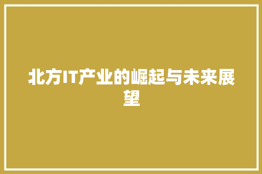 北方IT产业的崛起与未来展望