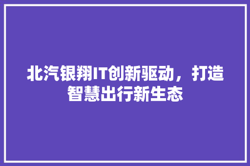 北汽银翔IT创新驱动，打造智慧出行新生态