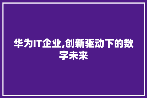 华为IT企业,创新驱动下的数字未来