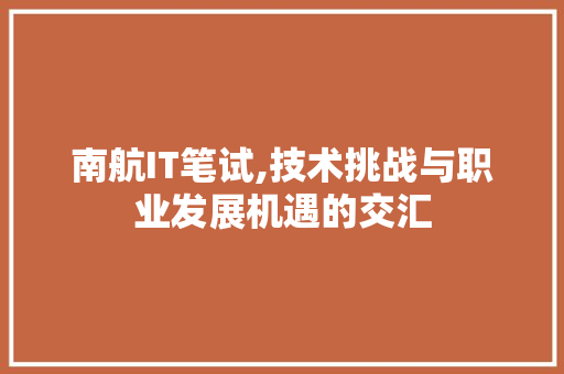 南航IT笔试,技术挑战与职业发展机遇的交汇