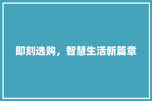 即刻选购，智慧生活新篇章