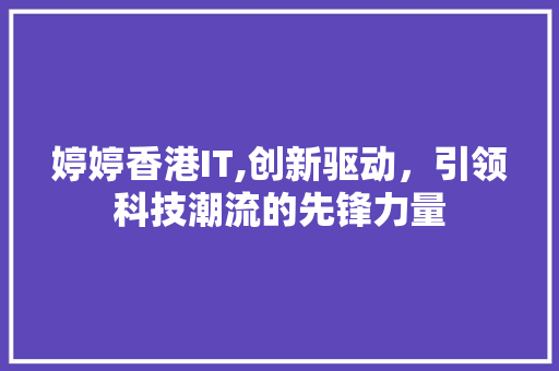 婷婷香港IT,创新驱动，引领科技潮流的先锋力量