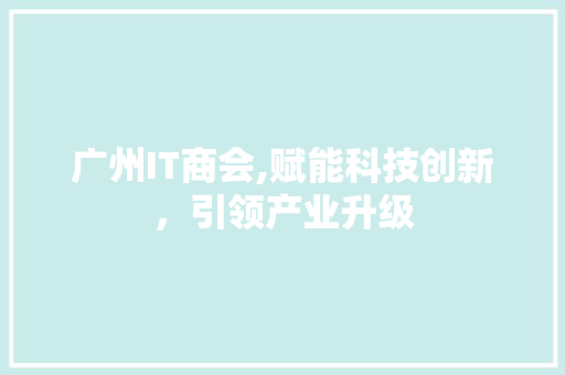 广州IT商会,赋能科技创新，引领产业升级