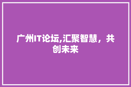 广州IT论坛,汇聚智慧，共创未来