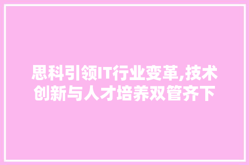 思科引领IT行业变革,技术创新与人才培养双管齐下 Python