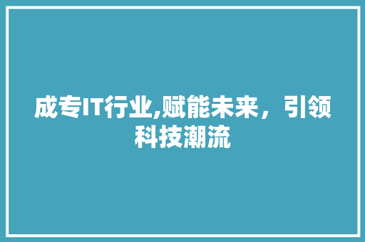 成专IT行业,赋能未来，引领科技潮流