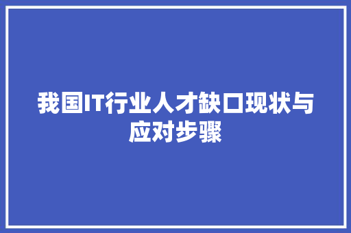 我国IT行业人才缺口现状与应对步骤