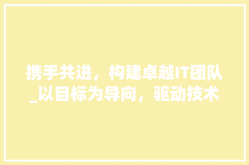 携手共进，构建卓越IT团队_以目标为导向，驱动技术革新