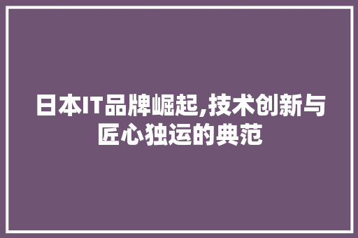 日本IT品牌崛起,技术创新与匠心独运的典范