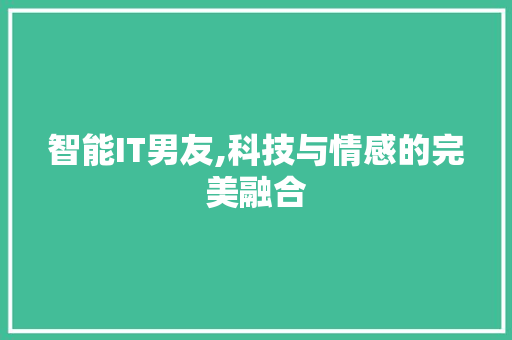 智能IT男友,科技与情感的完美融合