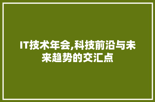 IT技术年会,科技前沿与未来趋势的交汇点 AJAX