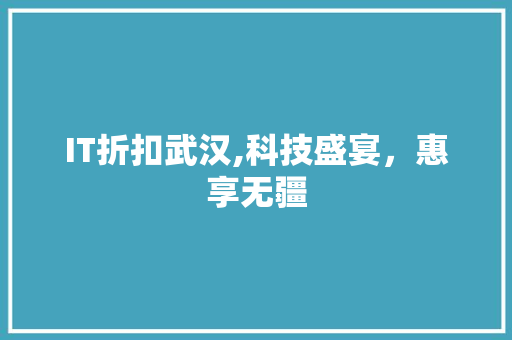 IT折扣武汉,科技盛宴，惠享无疆