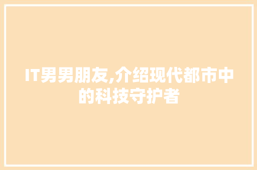 IT男男朋友,介绍现代都市中的科技守护者