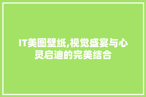 IT美图壁纸,视觉盛宴与心灵启迪的完美结合