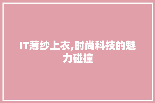 IT薄纱上衣,时尚科技的魅力碰撞