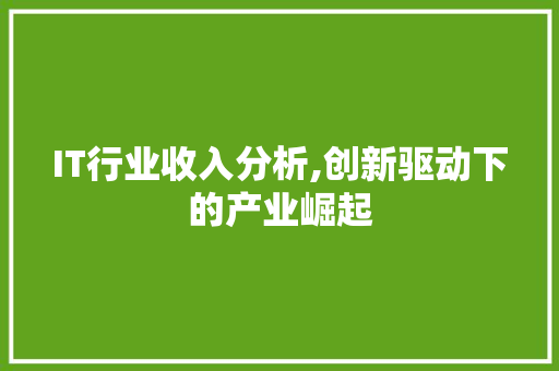 IT行业收入分析,创新驱动下的产业崛起